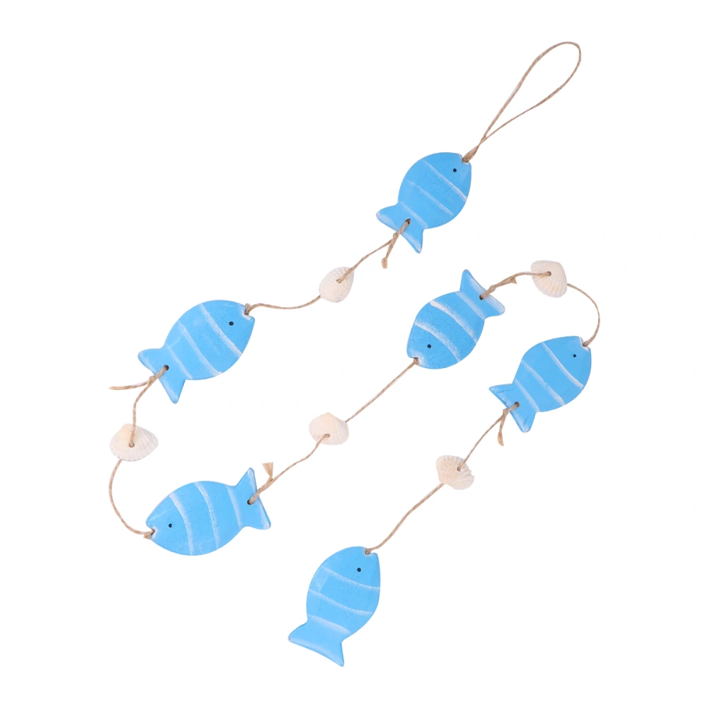 1 Pc Creative Fish Shell Hanging Ornament Creative Wall Hanging Decorations Pendants for Home Living Room (Blue)