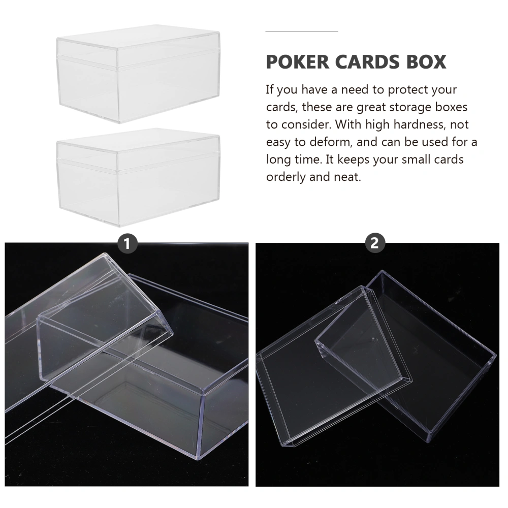 2Pcs Transparent Poker Cards Cases Empty Small Jewelry Playing Cards Organizing Box