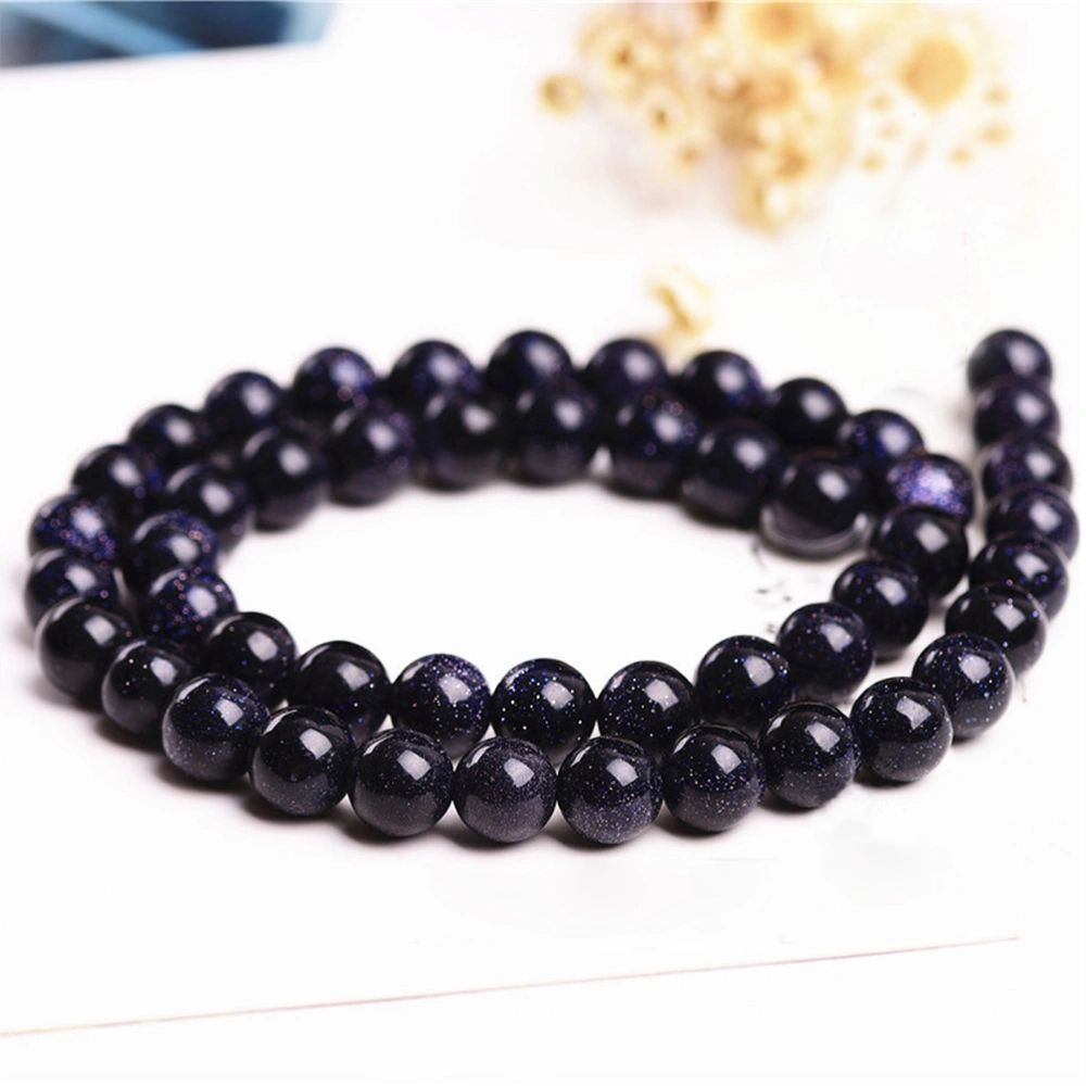 String Blue Sandstone Beads Bracelet Necklace DIY String Beads 8mm(About 48Pcs Beads)