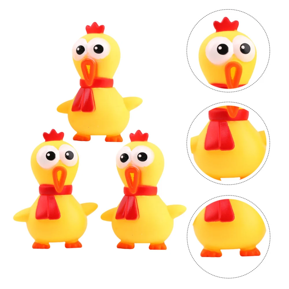 3 Pcs Screaming Chicken Vent Toy Screaming Chick Squeeze Sounding Toy for Pet