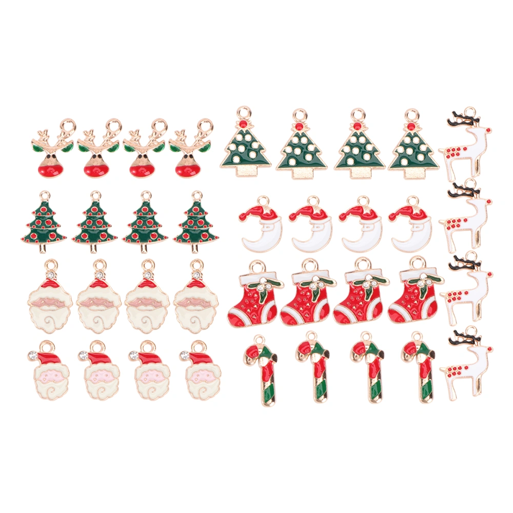 36 Pcs Christmas Theme Bracelet Necklace Alloy Hanging Pendant DIY Accessories