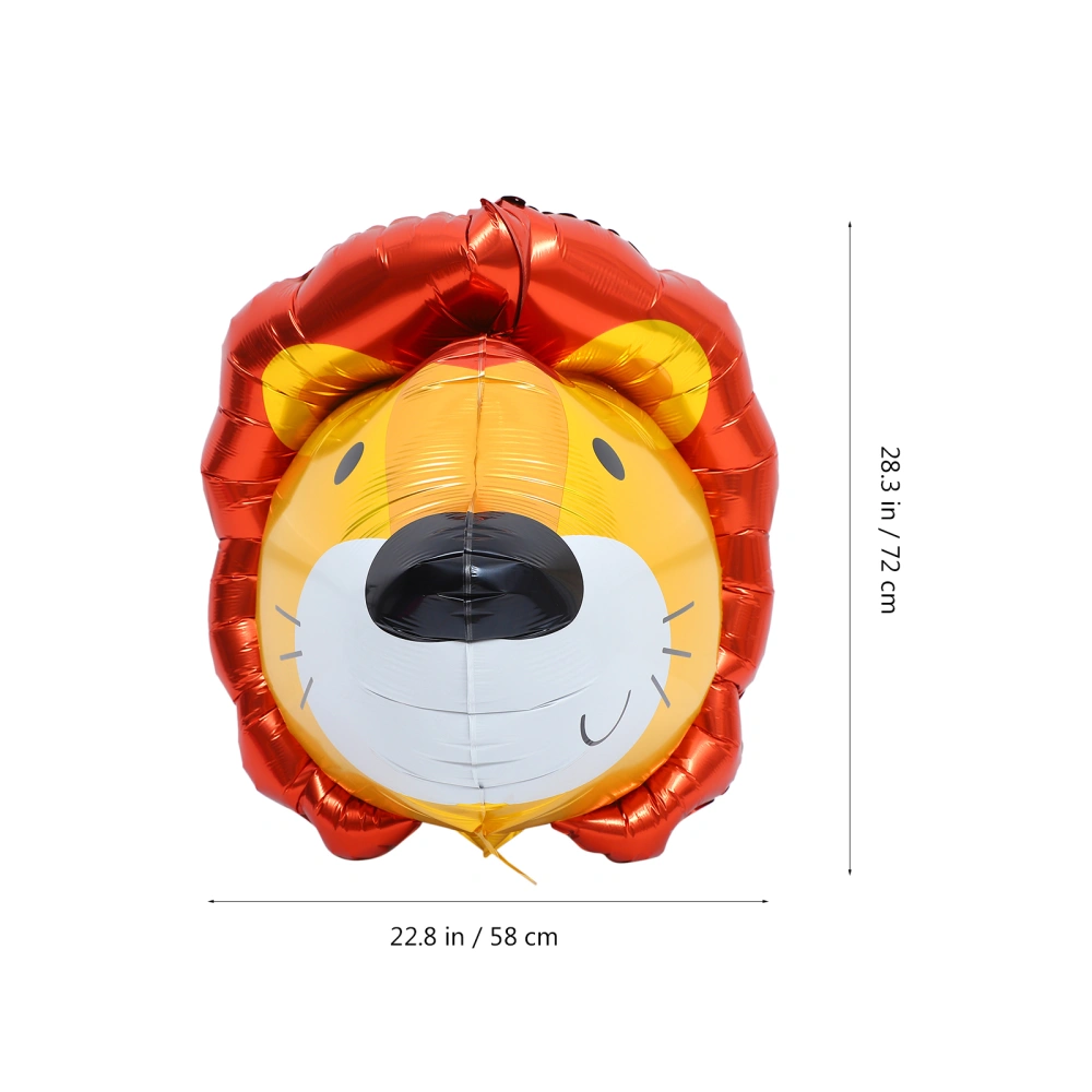 2Pcs  Party Aluminum Film Animal Shaped Balloons Adorable Cartoon Lion Balloons