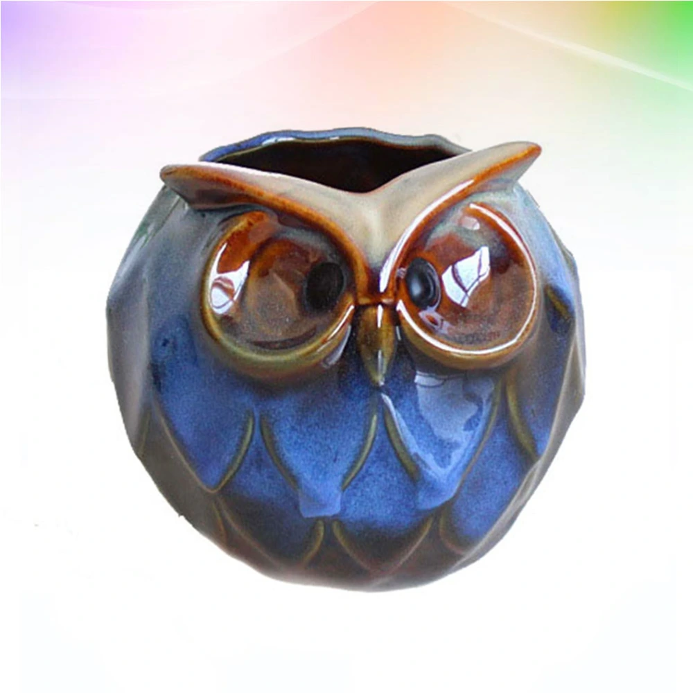 1pc Cartoon Owl Flower Pot Colorful Ceramics Small Fresh Potted Home Garden Decoration Succulent Flower Pot (Random Color)