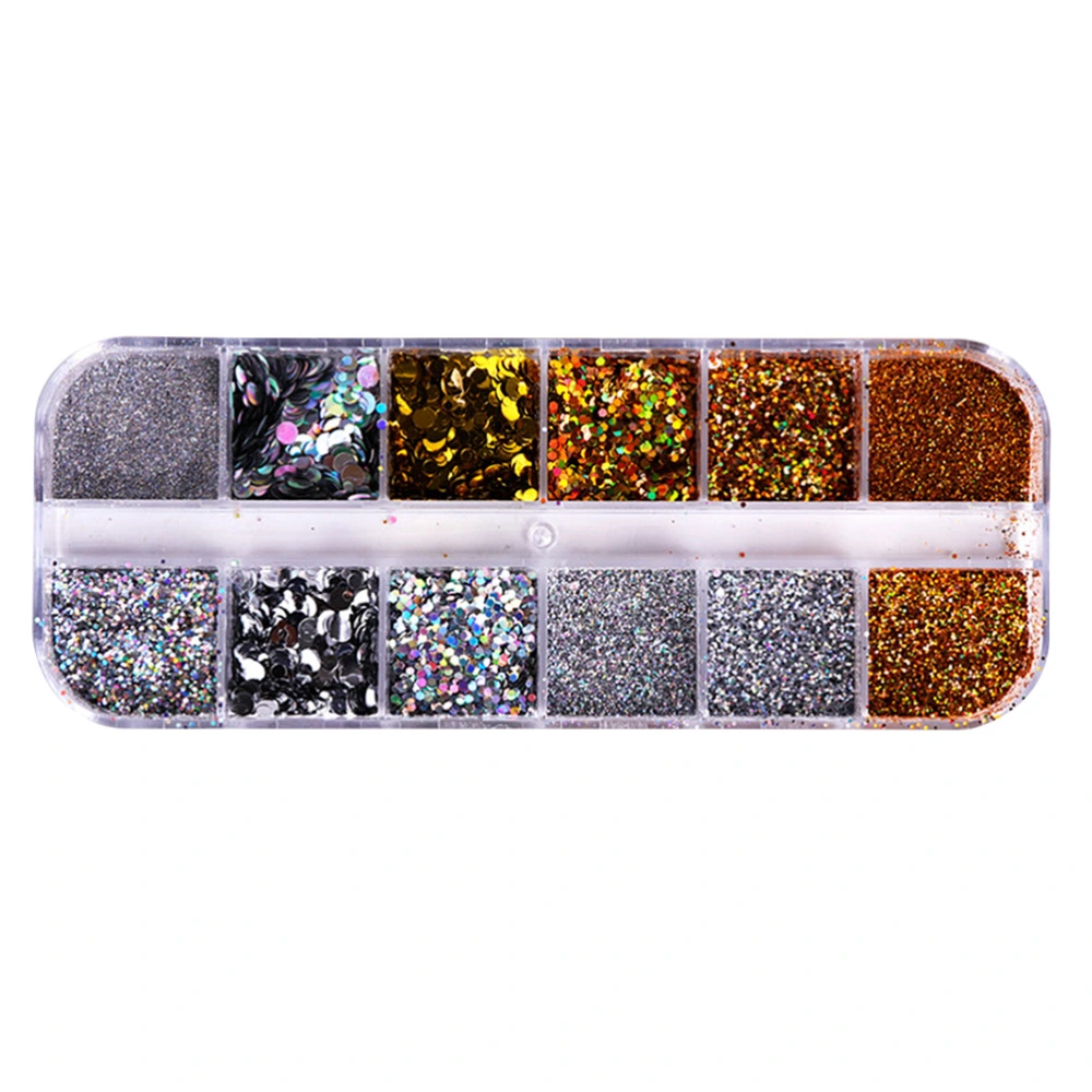 1 Box Manicure Glitter Sequin DIY Nail Art Shining Pieces Colorful Decoration for Woman Lady Girl