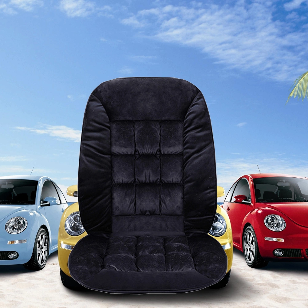 Auto Front Seat Cover Short Plush Car Seat Cushion Universal Warm Car Seat Pad for SUV Home Office for Winter (Black)