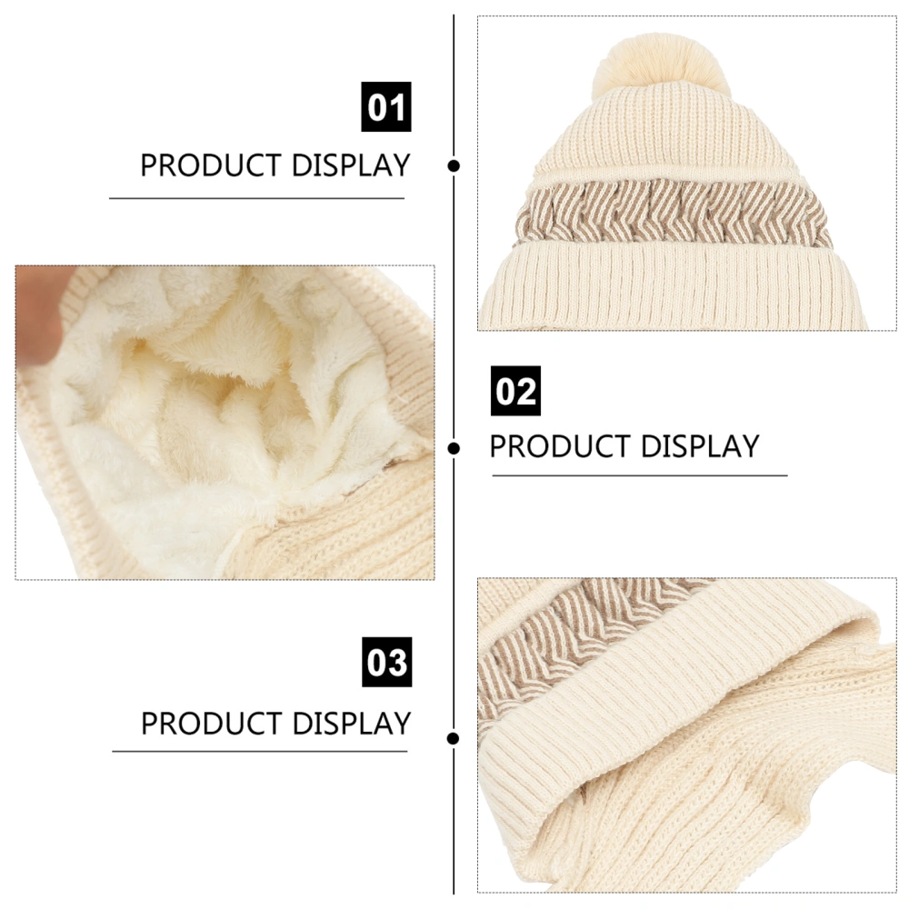 1 Pc Girls Warm Hat Winter Knitted Hat Scarf Cover Collar Hat Women Casual Hat