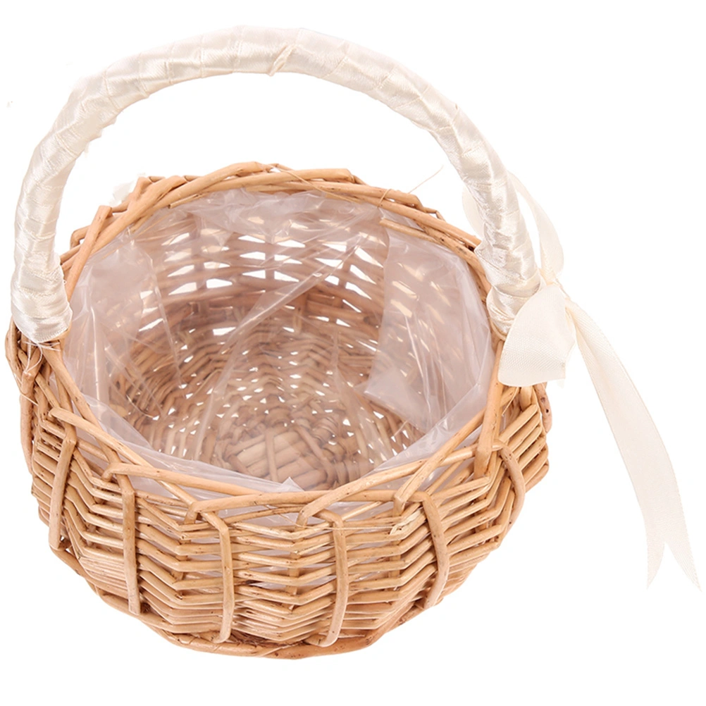  Wedding Flower Girl Basket Woven Basket Flower Arrangement Basket Wicker Basket with Handle