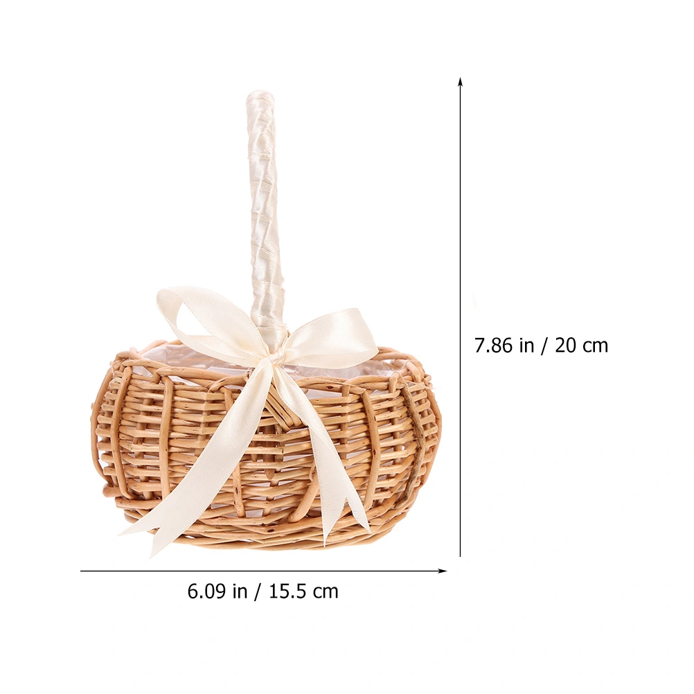  Wedding Flower Girl Basket Woven Basket Flower Arrangement Basket Wicker Basket with Handle