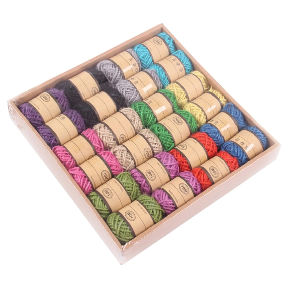 24Pcs DIY Natural Jute Twine Arts Crafts Gift Christmas Industrial Packing Materials Durable String for Gardening Applications (12 Assorted Colors)