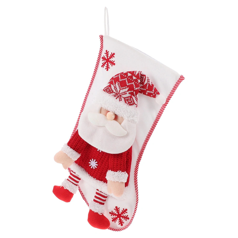 1pc Christmas Stocking Gift Pouch Xmas Decorative Candy Bag Xmas Tree Pendant