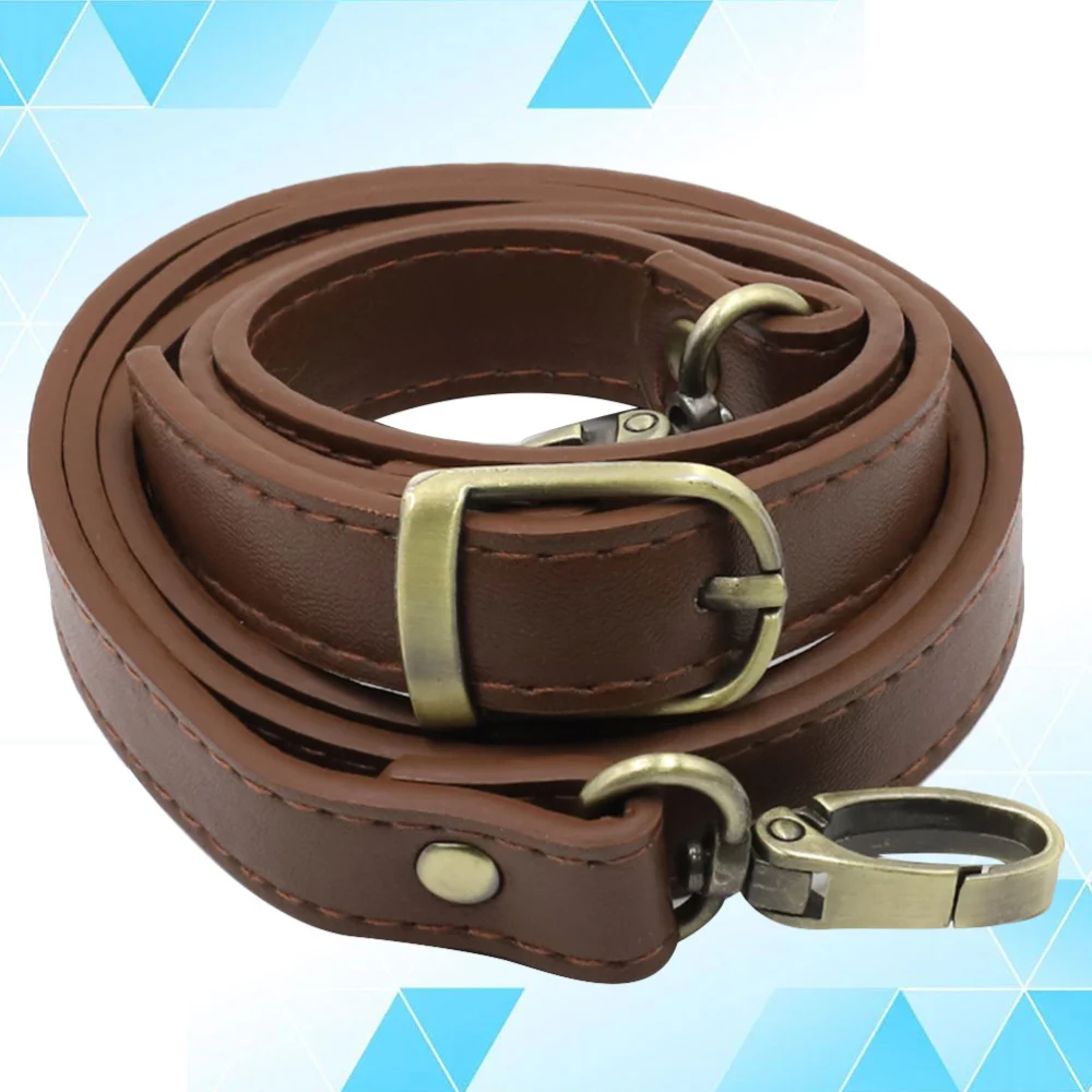 1Pc 120cm Cowhide Leather Handbag Handles Adjustable Shoulder Bag Replacement Strap DIY Crossbody Pouch Belt (Coffee)