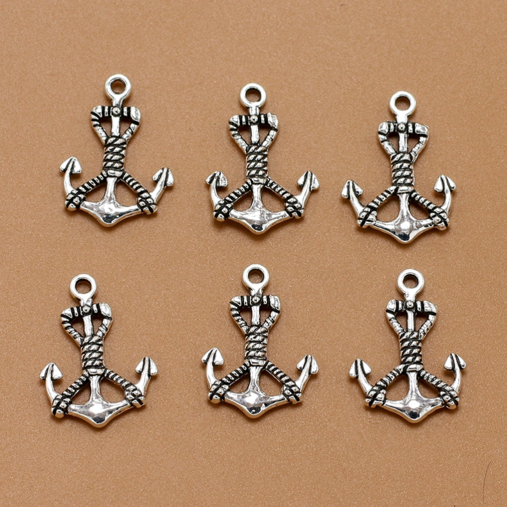 20PCS Alloy Anchor Pendants Charms DIY Jewelry Making Accessory for Necklace Bracelet (Antique Silver)