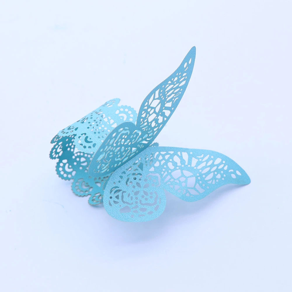 50Pcs Wedding 3D Paper Napkin Ring Napkin Bands Party Table Decor (Sky Blue)