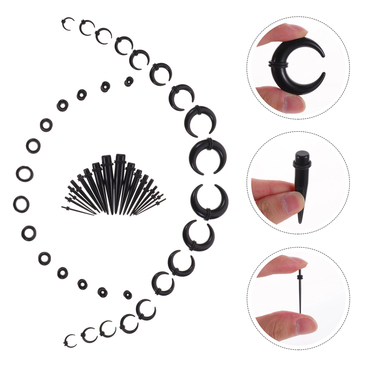 1 Set  Ear Gauge Plugs Stretching Ear Tunnels Expander Septum Ring Plug Earrings