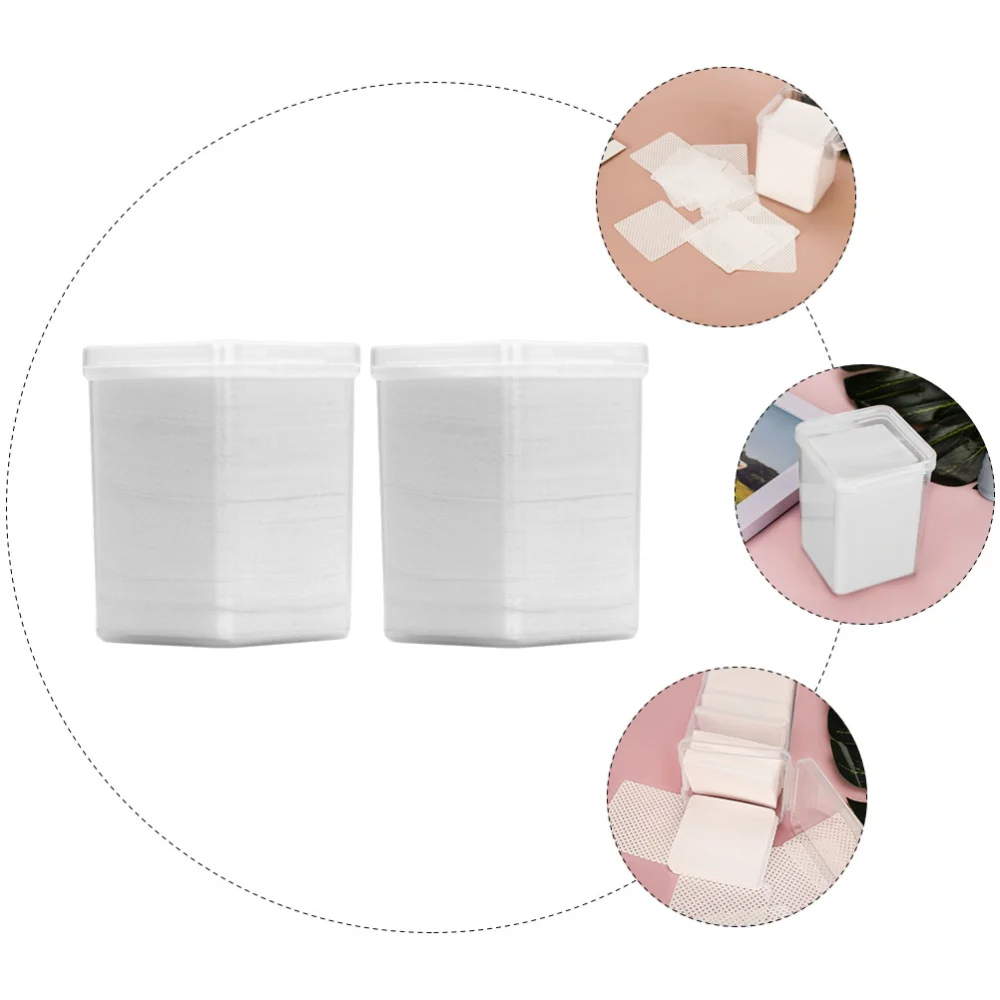 2 Boxes of Eyelash Glue Cleaning Cotton Pad Nail Polish Eyelash Tool Remover Cotton Pads