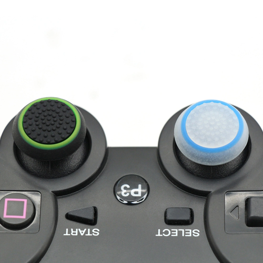 2PCS Silicone Analog Thumb Grips Stick Caps Thumbstick Joystick Covers for PS4/ PS3/ ONE/ ONE X/ ONE S/ 360/ U Game Controllers (Black And Red)