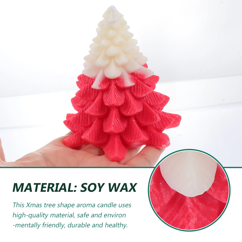 1PC Delicate Xmas Tree Shape Aroma Candle Xmas Vibe Decorative Aroma Candle Props