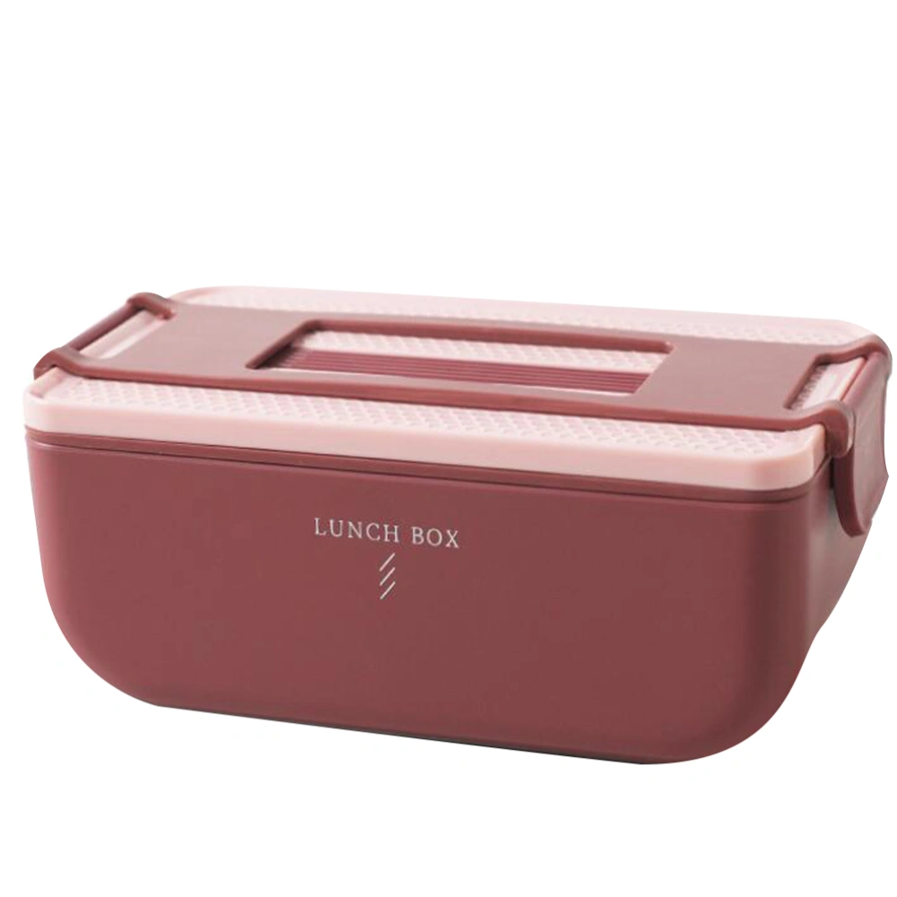 1Pc Portable Microwave Divider Box Square Heat Preservation Lunch Box Bento Box Portable Food Container for School Office Camping (Red)