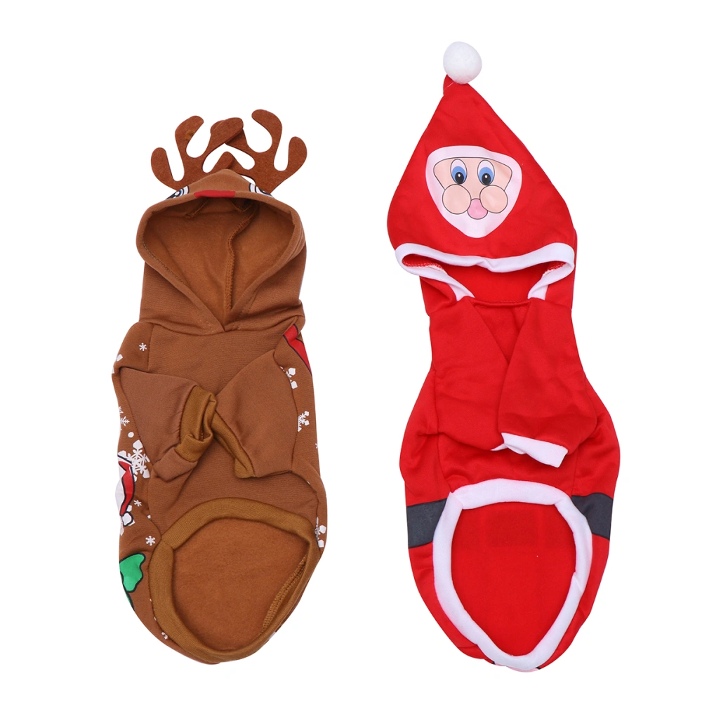 2 Sets Chic Pet Clothes Christmas Dog Clothes Creative Pet Costume Dog Clothing