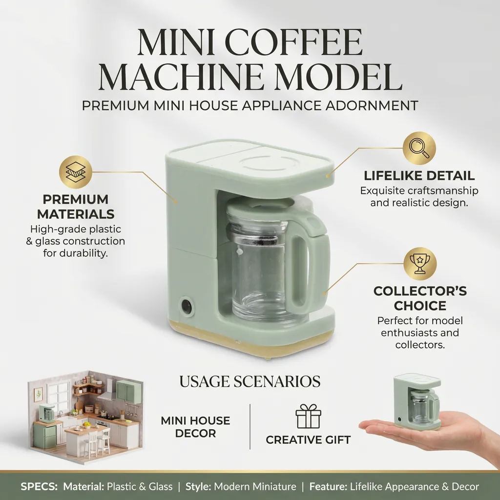 Mini Coffee Machine Model Mini House Appliance Model Lovely Small Coffee Maker Adornment
