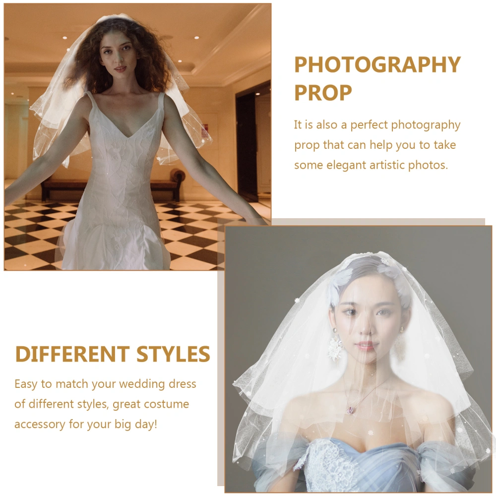 Wedding Bridal Veil Bride Lace Veil Wedding Hair Accessory Women Photo Prop White