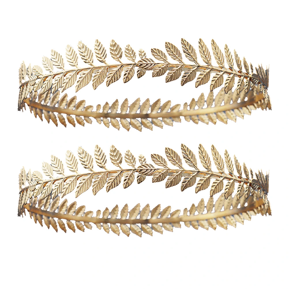 2Pcs Leaf Headbands Leaf Crown Bridal Wedding Headband Party Headpiece