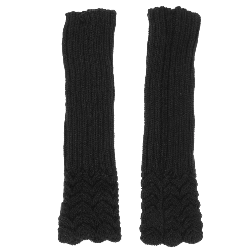 1 Pair Winter Warm Gloves Knitted Gloves Arm Sleeve Half-Finger Gloves for Women