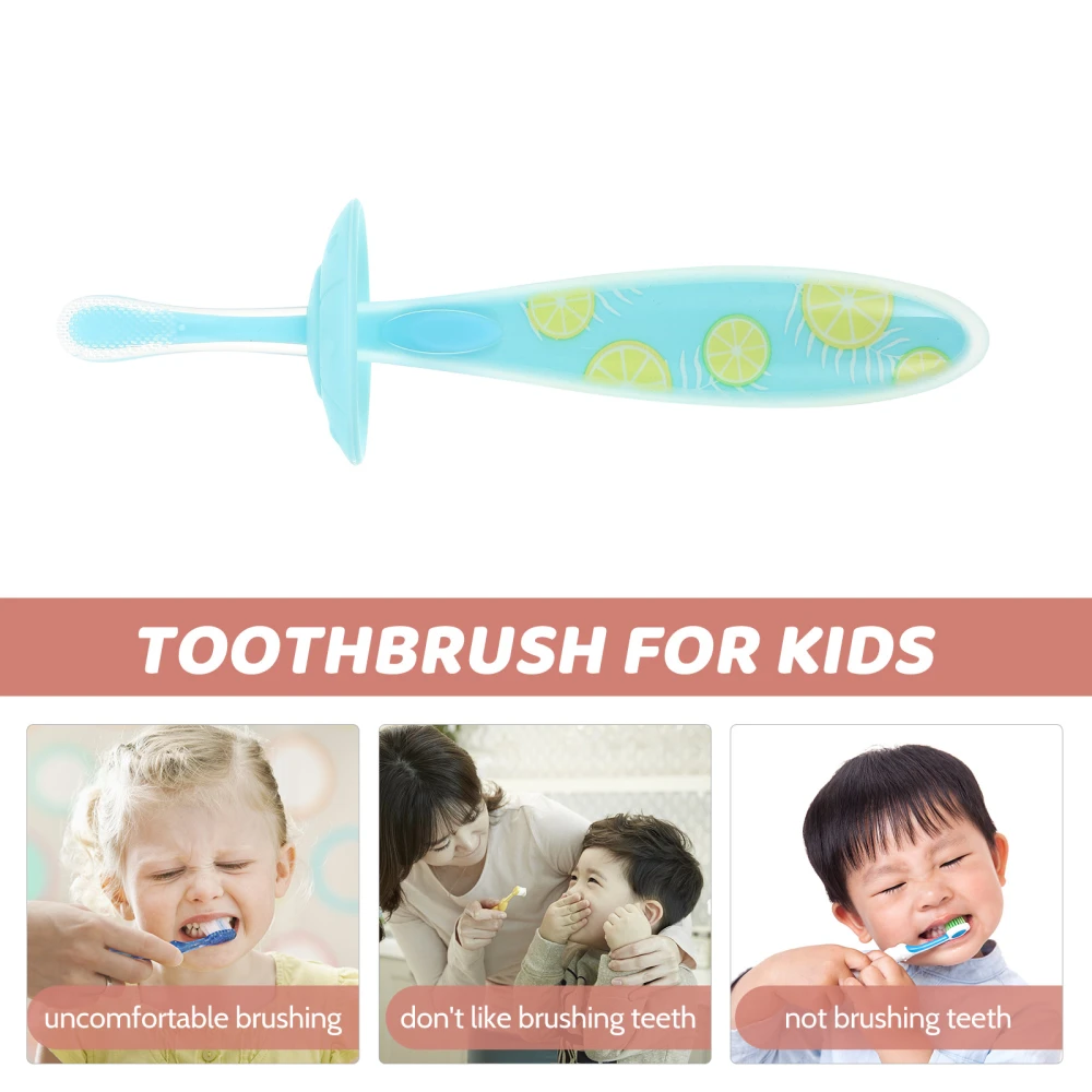 Children Non-Slip Toothbrush Manual Teeth Brush Teeth Cleaning Brush (Skyblue)