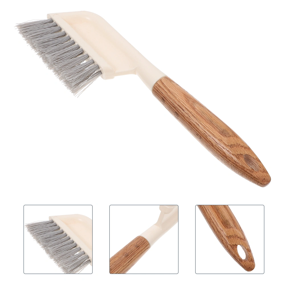 2pcs Wooden Handle Window Groove Cleaning Brushes Cleaners (White)