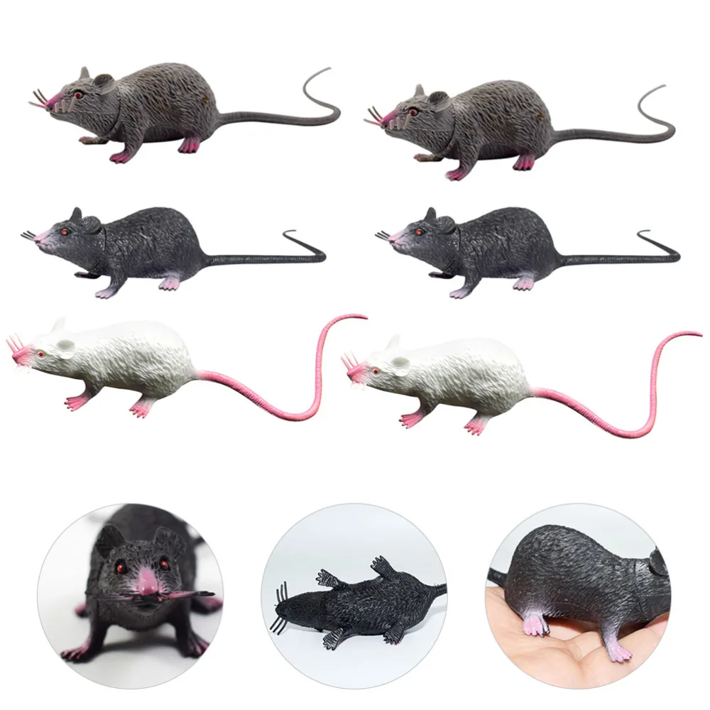 6pcs Artificial Mice Toy Simulation Mouse Halloween Tricky Toy Scary Party Props