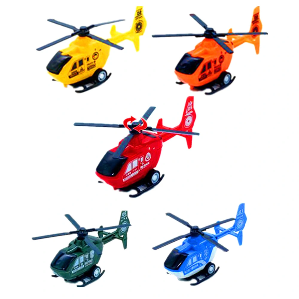 6pcs Simulation Mini Pullback Helicopter Toy Decoration Pull Back Aircraft Models Airplane Models Planes Toys Plastic Inertia Toy for Children Kids Playing (Random Color)