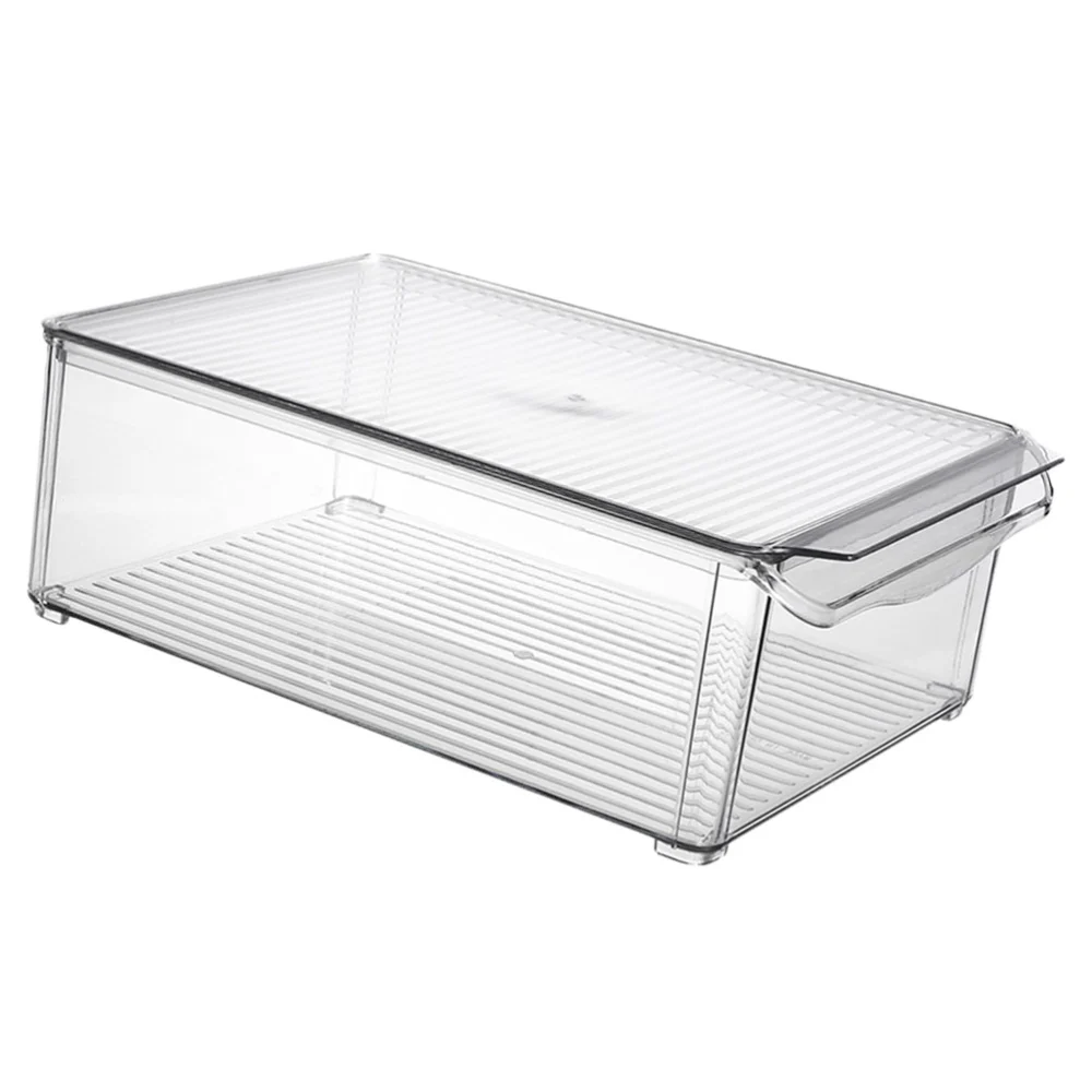 1Pc Household Refrigerator Crisper Plastic Food Storage Box (Transparent)