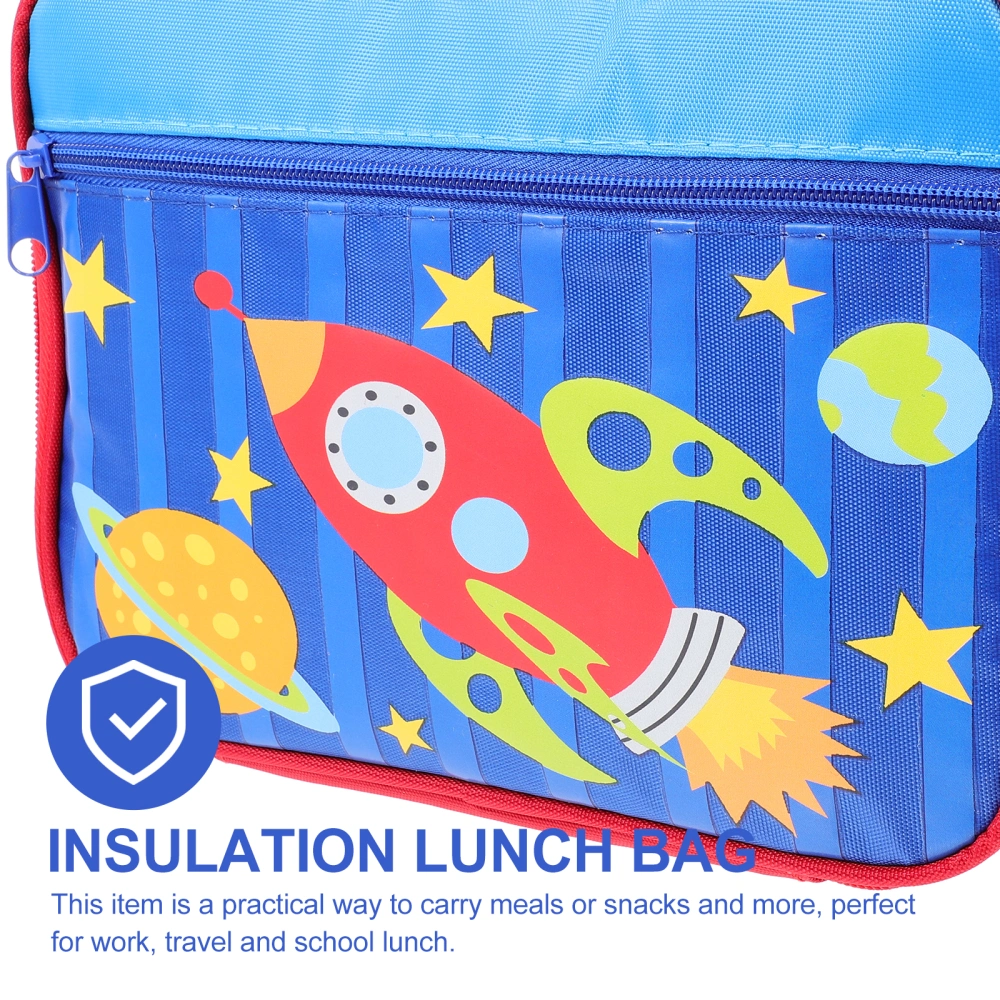 Outer Space Lunch Food Box Bag Tote Cooler Bag Insulation Lunch Bag for Kids