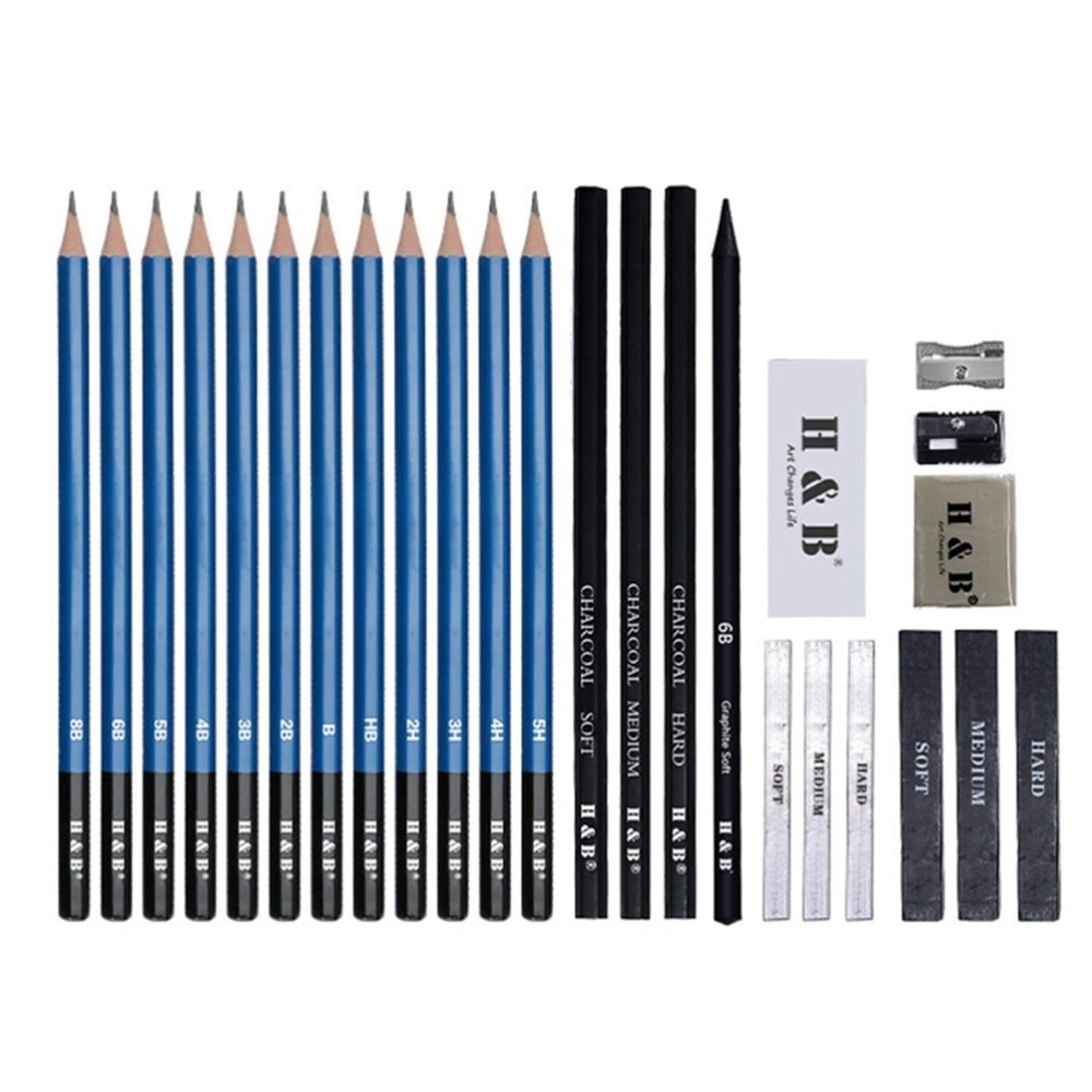 26 Pcs in 1 Set Professional Sketch Drawing Pencil Set Art Kit Accessories for Artist Beginner Student Kids and Adults