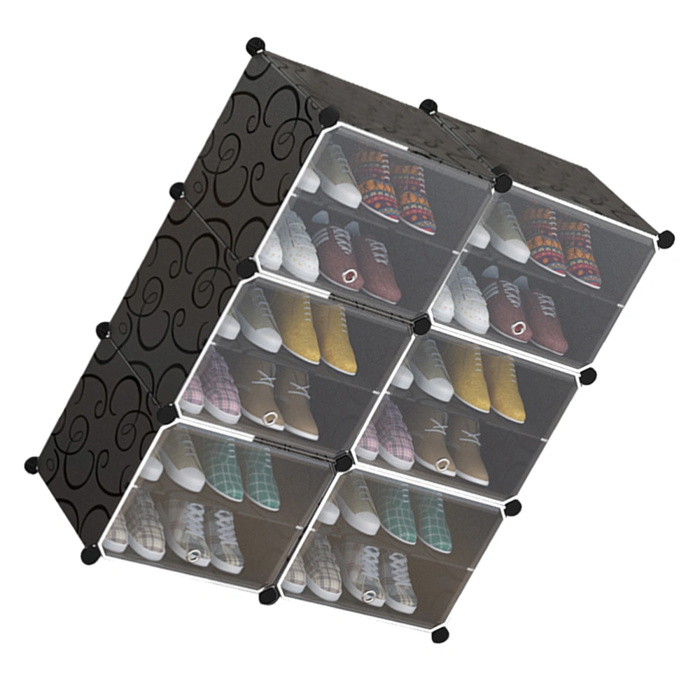 Durable Shoe Rack Creative Shoes Storage Cabinet Practiacl Household Shoes Shelf Slippers Holder Organizer for Home (2 Columns, 6 Layers)