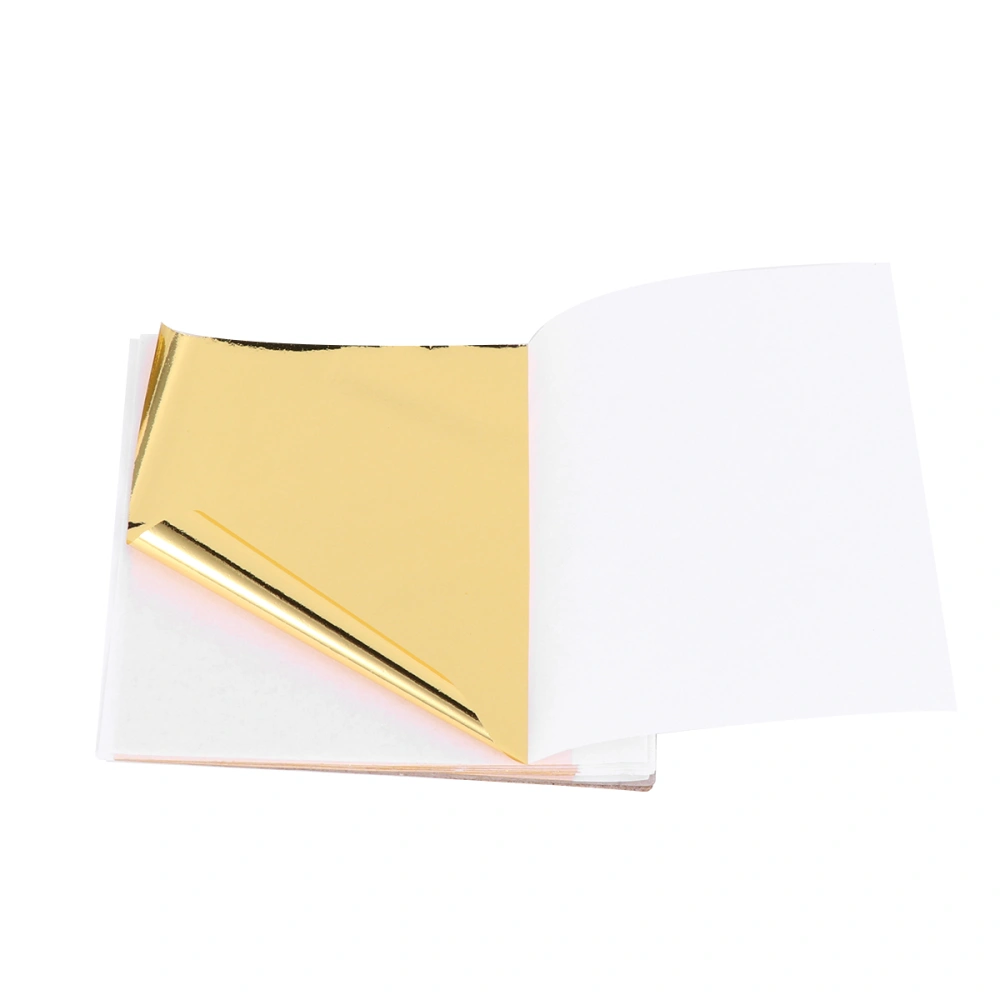 100 Sheets 9x9cm Imitation Gold Leaf Sheet Foil Paper for Manicure Clay Gilding Paint Arts Makeup Crafting Decoration (Golden)