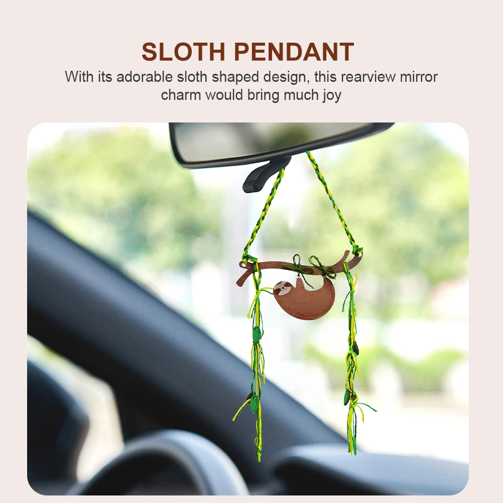 1 Set of DIY Sloth Pendant for Home Decoration Adorable Wooden Sloth Pendant