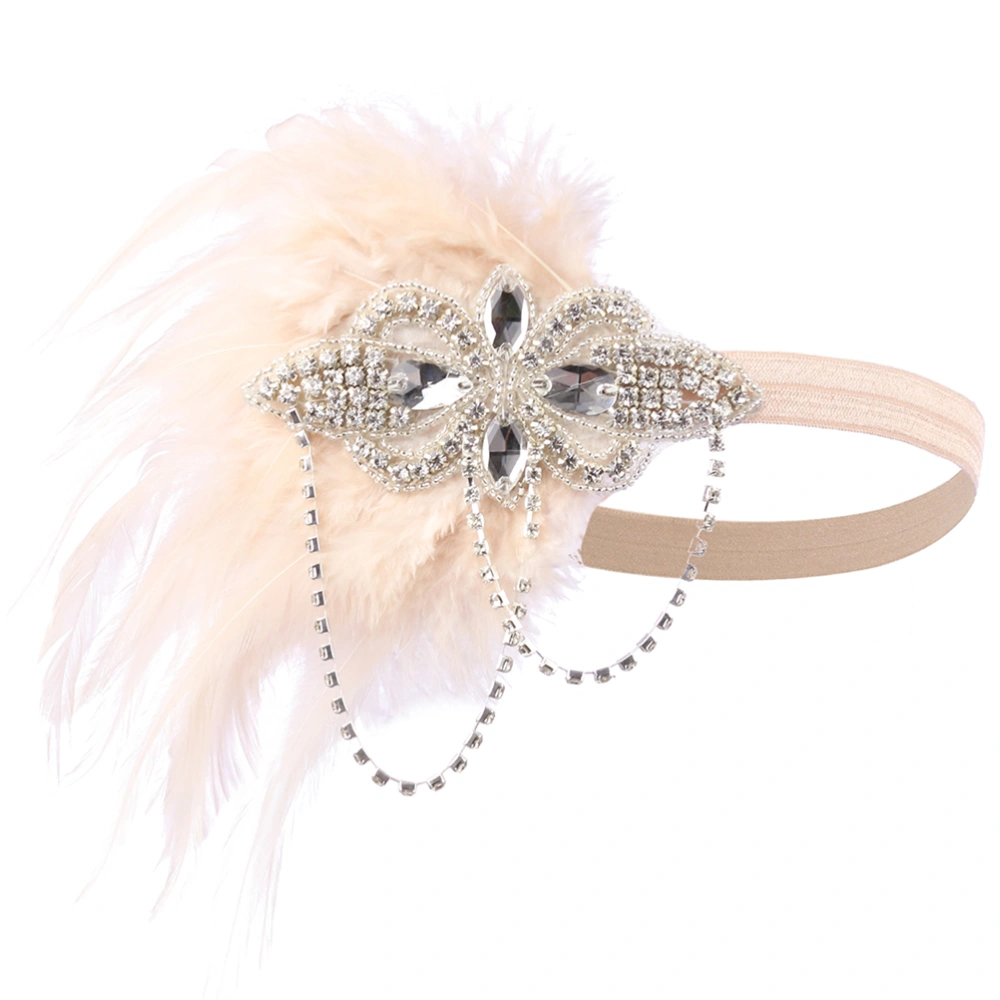 Women 1920s Headband Headpiece with Rhinestones Tassel 1920s Hair Accessory