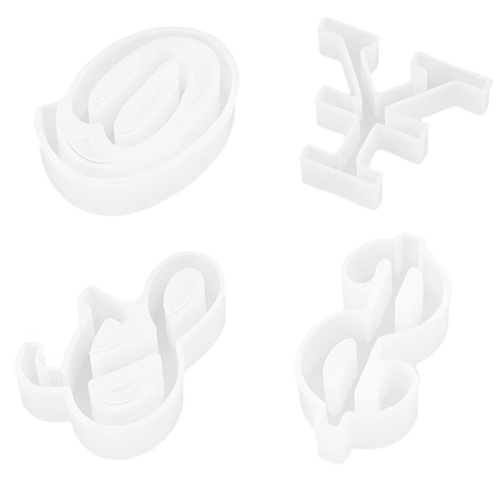 4pcs Crystal Drop Mold Symbol Design Mould Handmade Accessories Silicone Mold