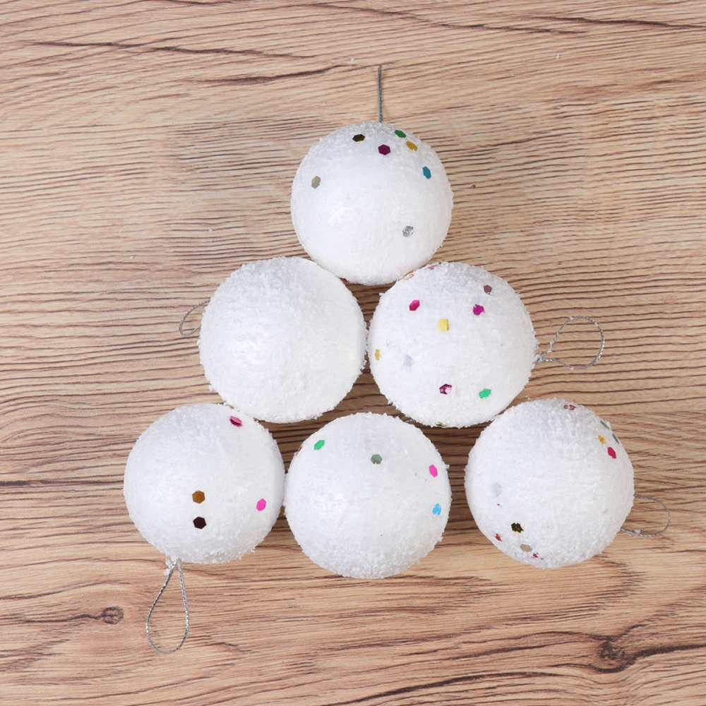 48Pcs 5.1cm Christmas Hanging Ball Round Balls Decoration Craft Balls for Holiday Wedding Party(White)