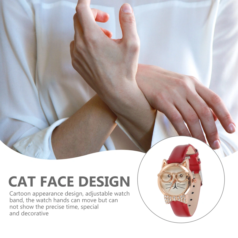 Funny Wristwatch Cat Decor Watch Leisure Watch Funny Girl Watch Girl Gift Watch Stylish Wristwatch