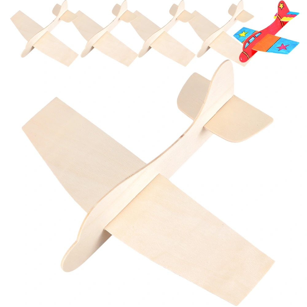 6Pcs Wooden Airplane Model Assemble Wood Planes DIY Blank Painting Plane Kids Toy Gift