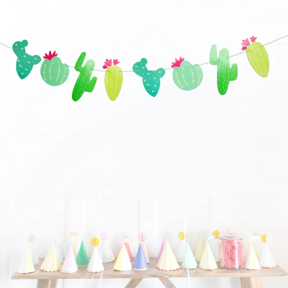 Mexico Cactus Banner Bachelor Party Banner Hen Party Birthday Garland Christmas Home Decor(Paper Printed Cactus Banner)