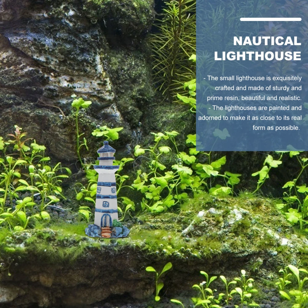 1pc Resin Lighthouse Nautical Lighthouse Tabletop Ornament Party Decoration