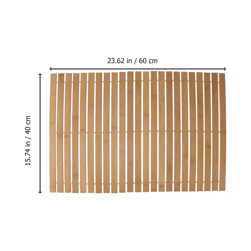 1 Pc Wooden Stripe Bath Mat Bath Shower Pad Non-Slip Mats Antiskid Mat for Home Bathroom Use (Wood Color)