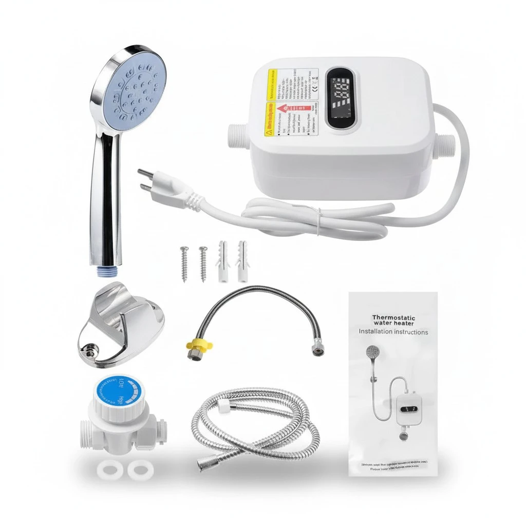 1 Set Tankless Water Heater Instantaneous Water Heater Instant Electric Water Heater Shower Hot Water Heater (US Plug)