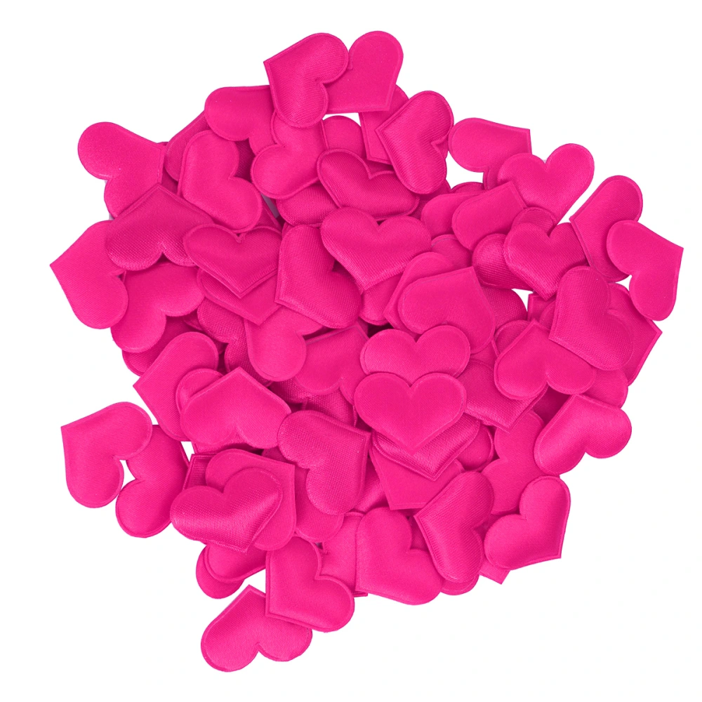 100 pcs Artificial Petals Love Heart Fake Sponge Heart Party Supplies Wedding Engagement Table Confetti Decoration (Rosy)