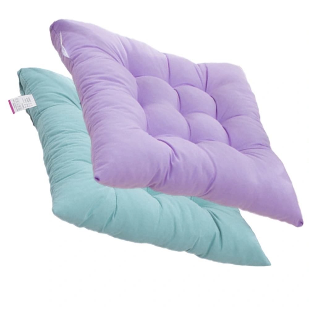 2pcs Students Seat Cushion Cushion Pure Color Cushion Chair Cushion Thicken Seat Cushion (Light Purple + Light Blue)