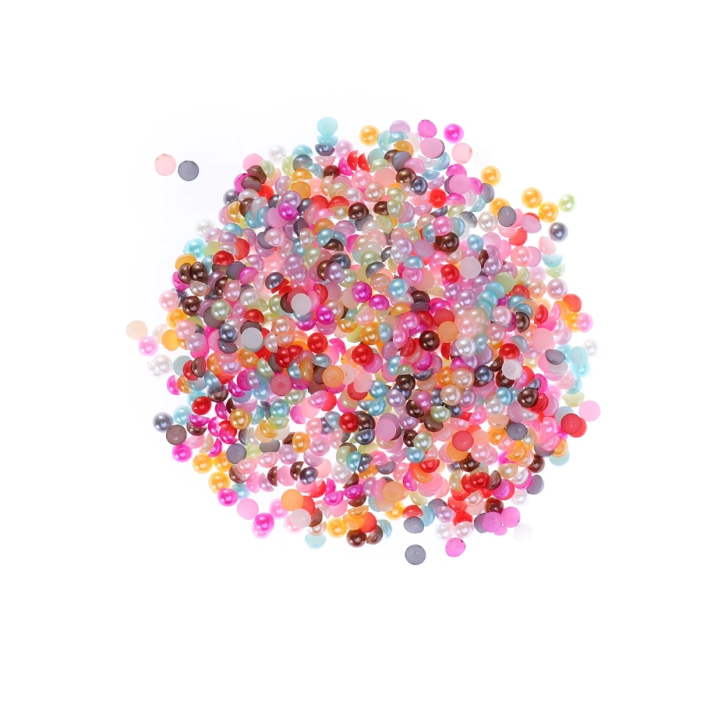 2000pcs Half Round Imitation ABS Pearl Beads Flat Back Pearl Cabochons for Craft DIY Gift Making