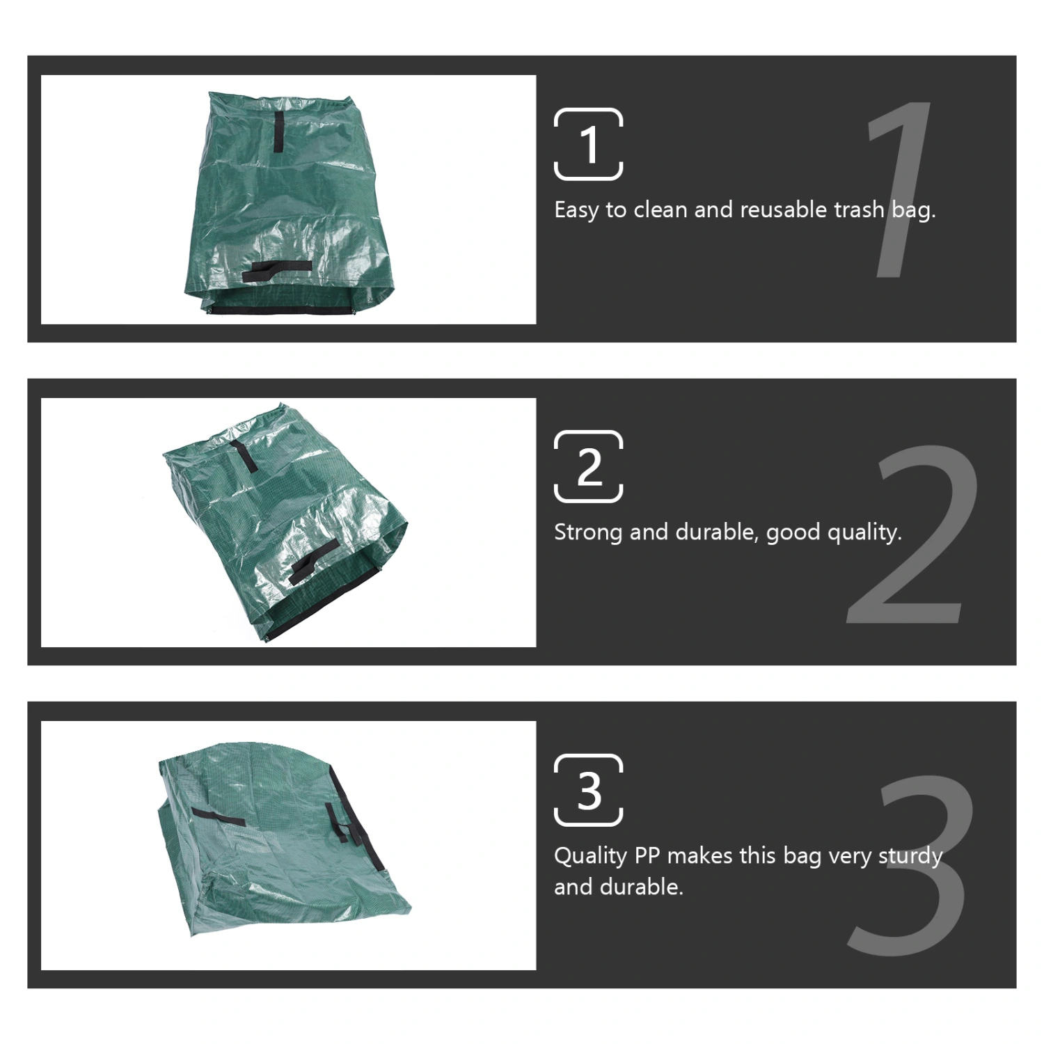1 pc Garden Leaf Bag Reusable Yard Garden Waste Storage Holder Bag Trash Bucket